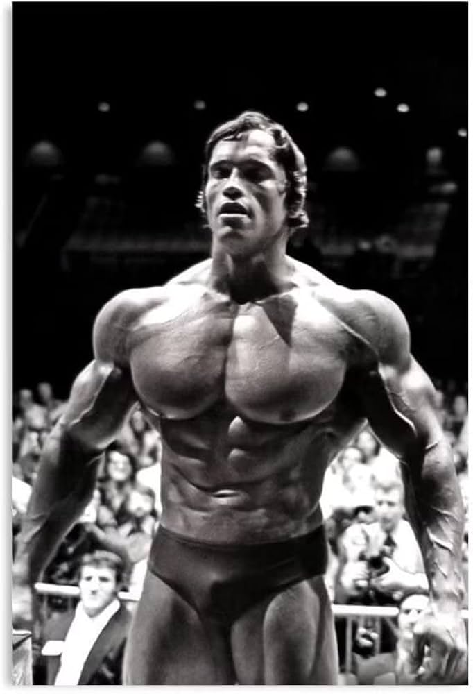 Arnold Schwarzenegger på scenen i bodybuilding-årene